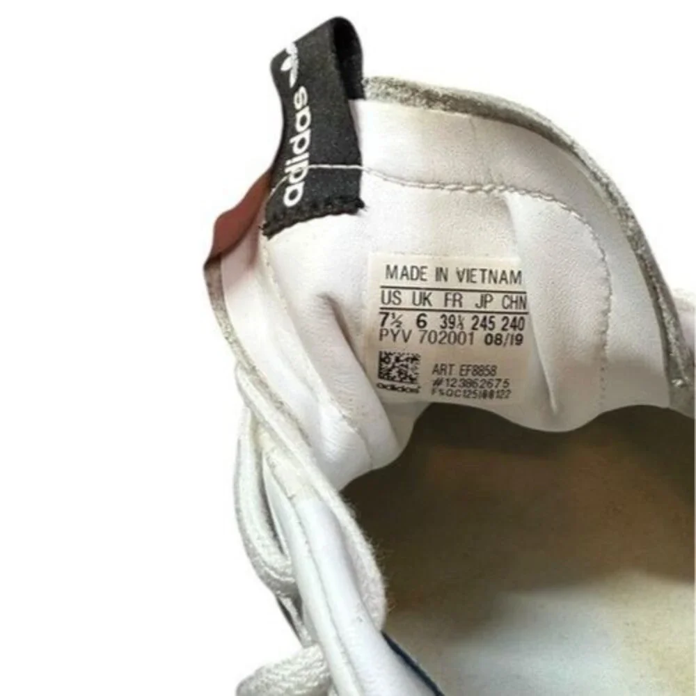 Adidas Sleek Super Womens Size 7.5 White Gold Athletic Leather Shoes Sneakers